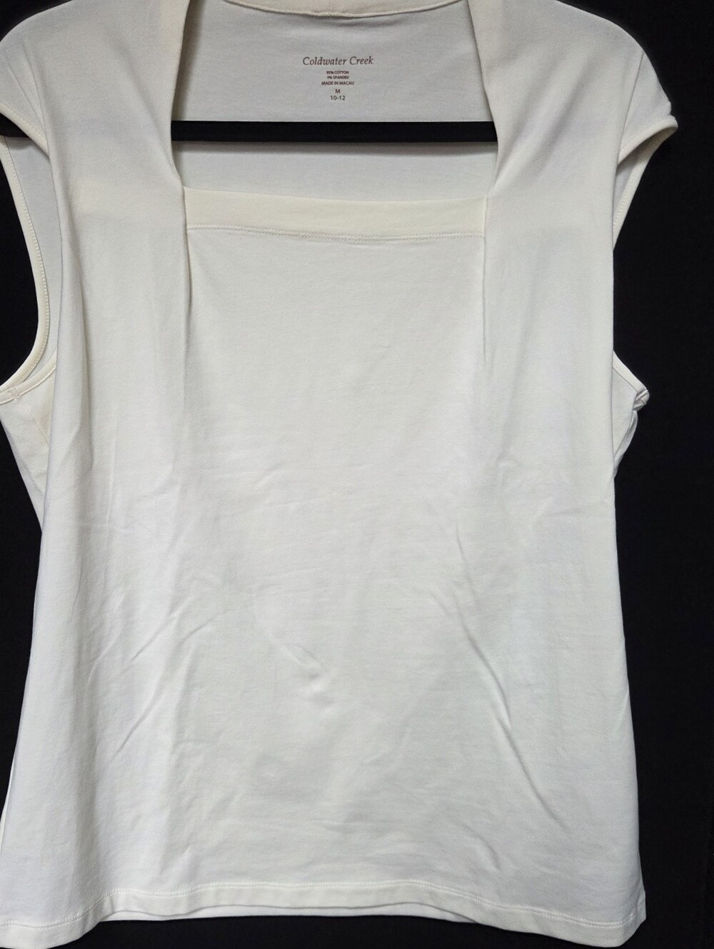 Coldwater Creek Cream Square-Neck Sleeveless Top Ivory